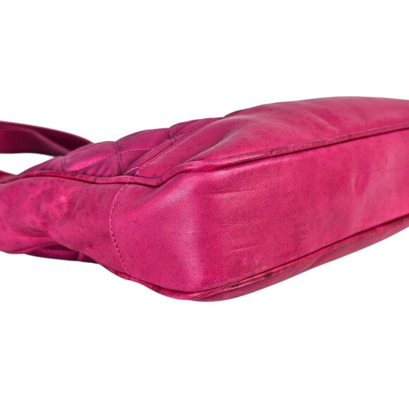CHANEL Matelasse Shoulder Bag Bright Pink Lambskin CC Leather & Satin Quilted - Picture 5 of 16